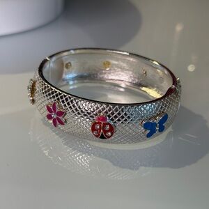Bangle bracelet with Colorful Accents